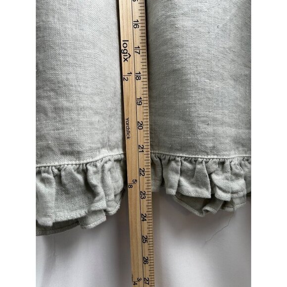 CP Shades Sausalito Pure Irish 100% Linen Ruffle Jacket Relaxed Fit Sage‎ S/M - Picture 7 of 10